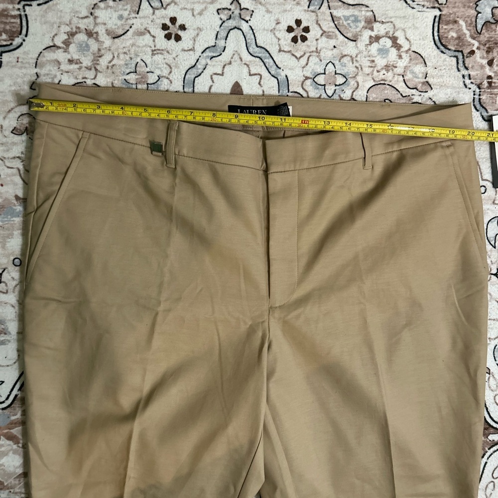 Ralph Lauren Double -Faced Stretch Cotton Pant in Birch Tan Size 16W - Picture 6 of 12